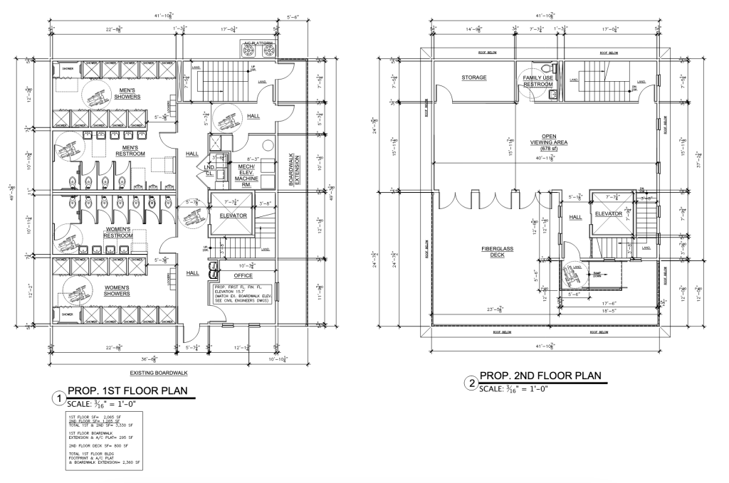 Plans for the bathhouse at 1521 Ocean Terrace, Seaside Heights, NJ. (Planning Document)